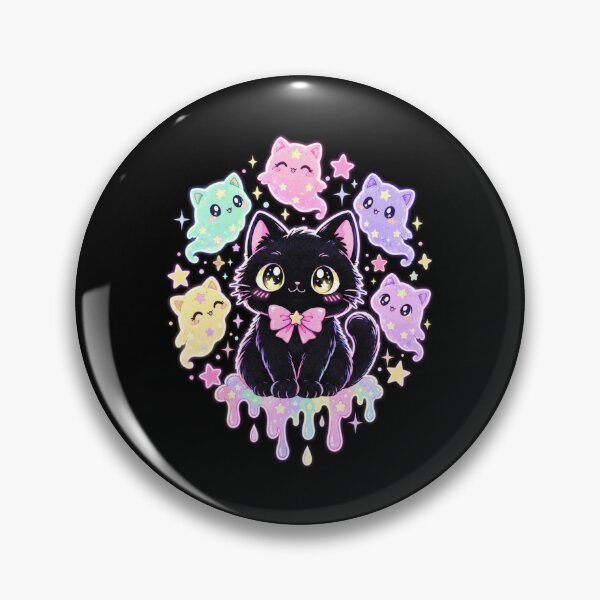 Item preview, Kawaii Black Cat Pastel Ghost Cats Glow Graphic Soft Grunge Cute designed and sold by Yellowriversss.