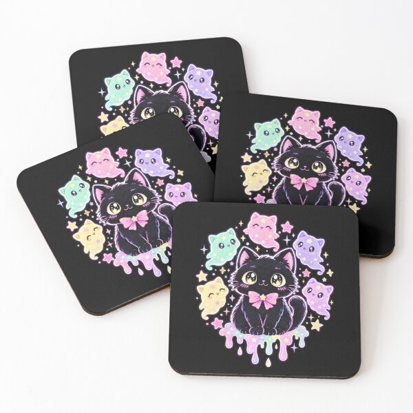 Item preview, Kawaii Black Cat Pastel Ghost Cats Glow Graphic Soft Grunge Cute designed and sold by Yellowriversss.