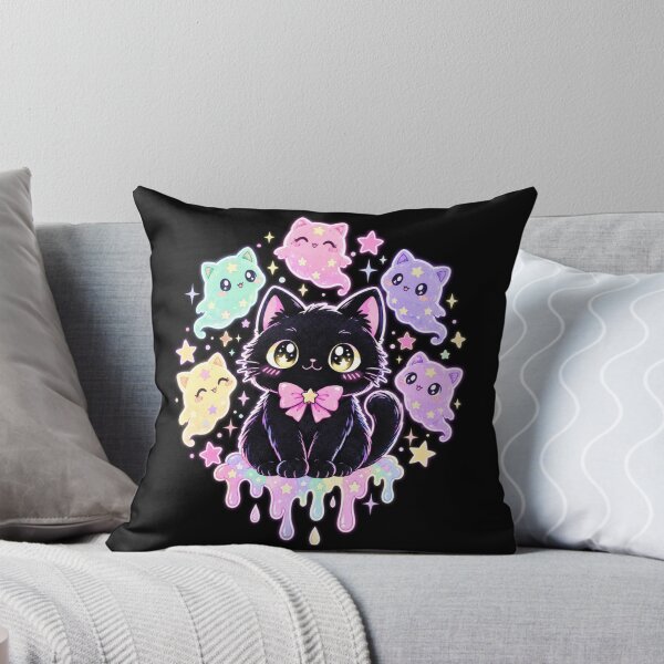 Item preview, Kawaii Black Cat Pastel Ghost Cats Glow Graphic Soft Grunge Cute designed and sold by Yellowriversss.
