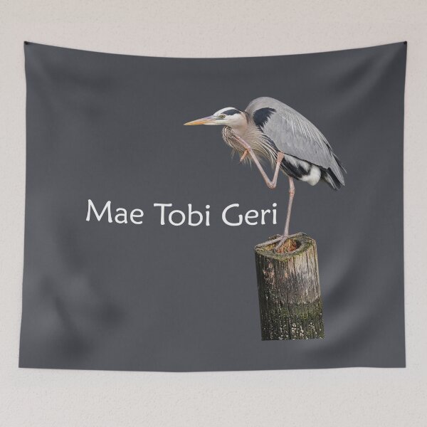 Item preview, Mae Tobi Geri Blue Heron Performing the Crane Medium Grey designed and sold by Art in My Loft.