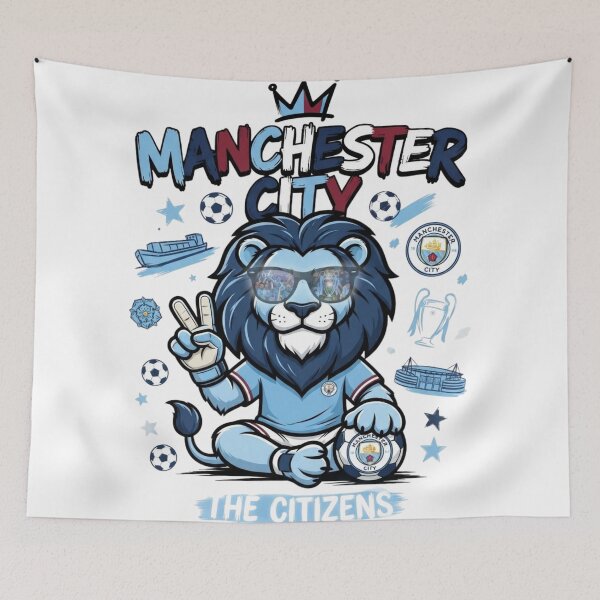 Item preview, Manchester City Lion Cool Fan Art T-Shirt Design designed and sold by annaarthk.