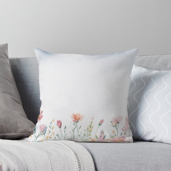 Item preview, Watercolor Wildflower Pastel Meadow Over a Soft Sky #7 designed and sold by DuckyRubin.