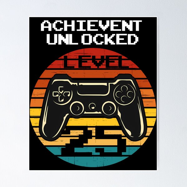 Item preview, Birthday Achievement Unlocked Level Up Gamer  designed and sold by allaso-gan.