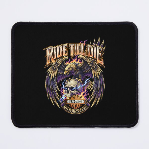 Item preview, Ride Till Die Eagle Skull Flames Harley designed and sold by LetitiaSkiles.