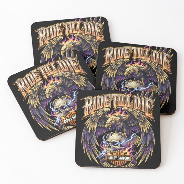 Item preview, Ride Till Die Eagle Skull Flames Harley designed and sold by LetitiaSkiles.