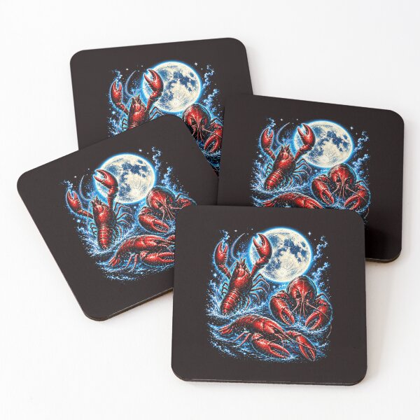 Item preview, Three Lobsters Under Moonlit 90's Galaxy Space Animal designed and sold by ImeldaSparks.