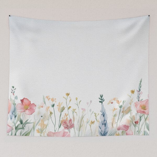 Item preview, Watercolor Wildflower Pastel Meadow Over a Soft Sky #8 designed and sold by DuckyRubin.
