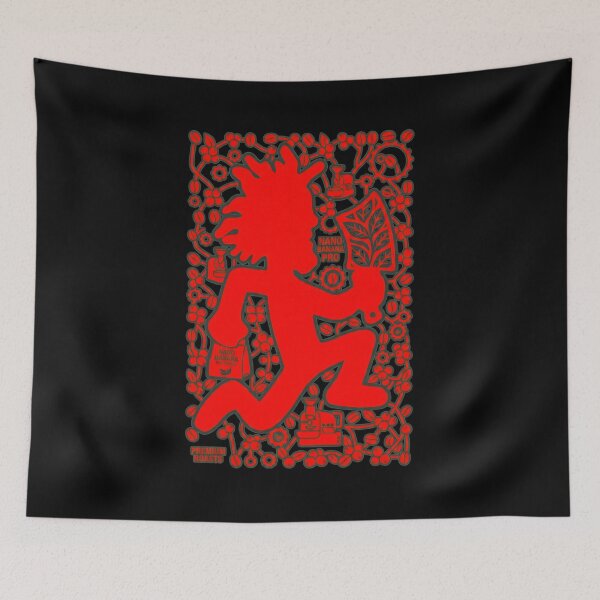 Item preview, Tribal Runner Mascot Red Silhouette Coffee Pattern Poster designed and sold by GiselEbner.
