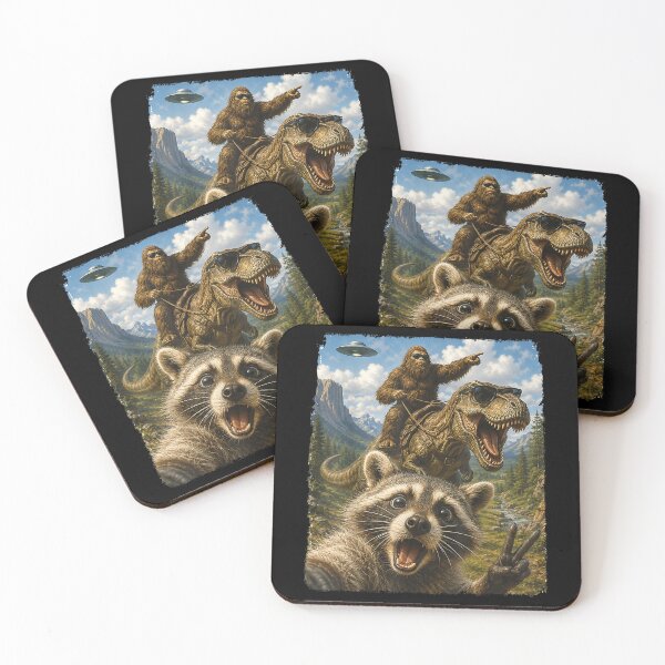 Item preview, Raccoon Selfie Bigfoot T Rex UFO Funny Gifts Men Women Kid designed and sold by Capisedo.