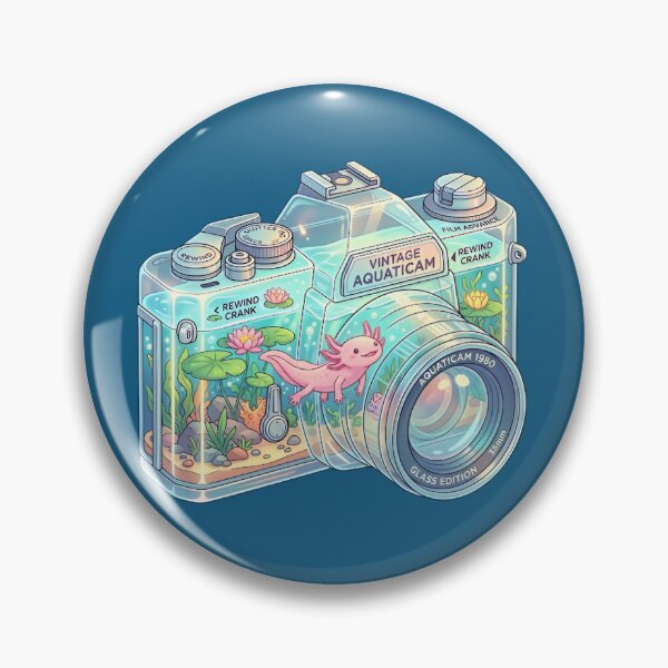 Item preview, Vintage Aquatic Camera Terrarium with Pink Axolotl designed and sold by Akira Design Store.