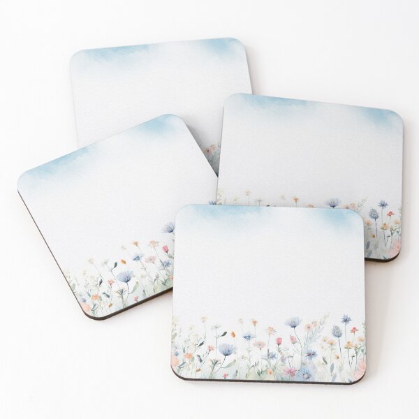 Item preview, Watercolor Wildflower Pastel Meadow Over a Soft Sky #10 designed and sold by DuckyRubin.