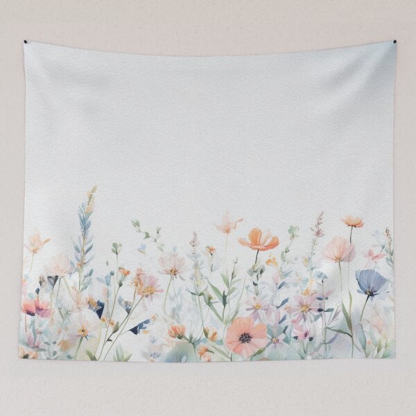 Item preview, Watercolor Wildflower Pastel Meadow Over a Soft Sky #11 designed and sold by DuckyRubin.