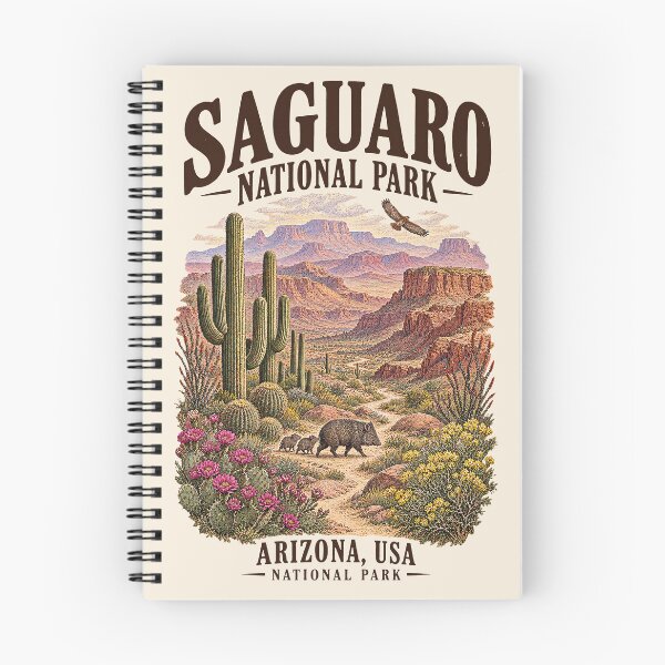 Item preview, Saguaro National Park, Arizona, USA [Vintage Illustration] designed and sold by elektronen.
