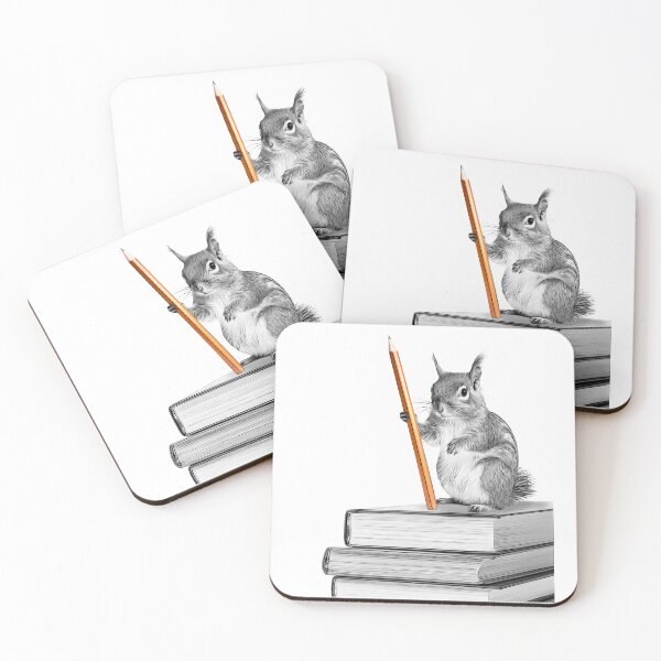 Item preview, Cute Squirrel with Pencil on Book Stack designed and sold by PLisasPets.