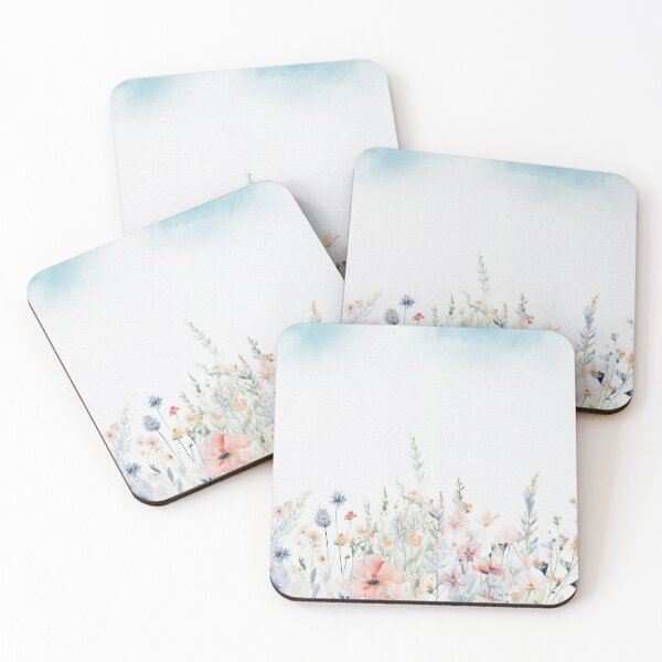 Item preview, Watercolor Wildflower Pastel Meadow Over a Soft Sky #12 designed and sold by DuckyRubin.