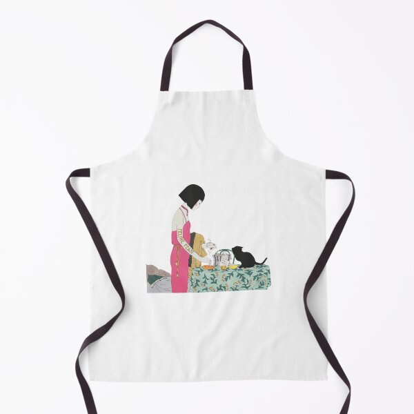 Item preview, Elegant Woman Tea Time With Black Cat Illustration designed and sold by LetitiaSkiles.