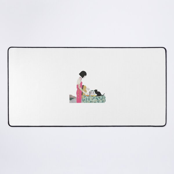 Item preview, Elegant Woman Tea Time With Black Cat Illustration designed and sold by LetitiaSkiles.