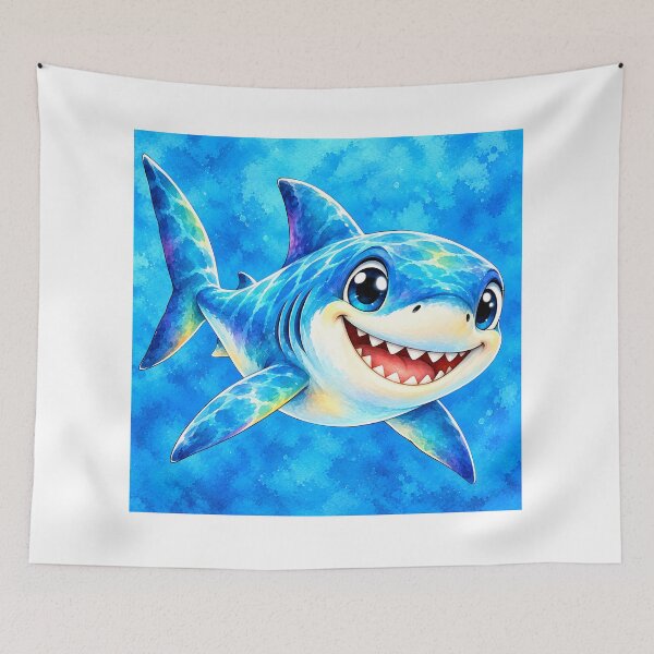 Item preview, Cute Colorful Shark Watercolor designed and sold by trendspatterns.