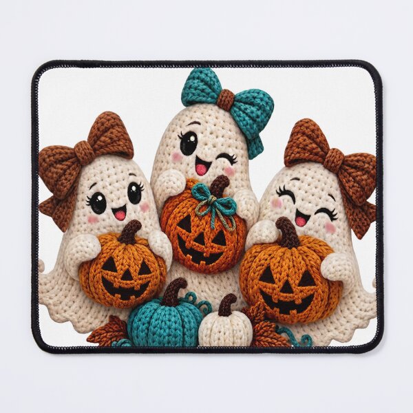 Item preview, Cute crochet halloween ghosts with pumpkins designed and sold by Designova10.