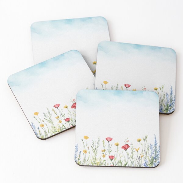 Item preview, Watercolor Wildflower Pastel Meadow Over a Soft Sky #13 designed and sold by DuckyRubin.