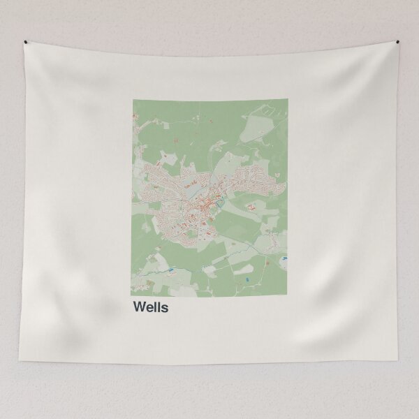 Item preview, Wells Minimalistic Map Art designed and sold by MapsNerd.