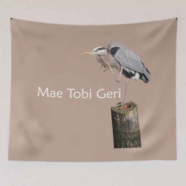 Item preview, Mae Tobi Geri Blue Heron Performing the Crane Beige designed and sold by Art in My Loft.