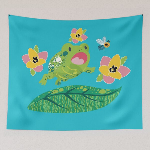 Item preview, Happy Frog Chasing Fly  designed and sold by IvysCreativityHouse.