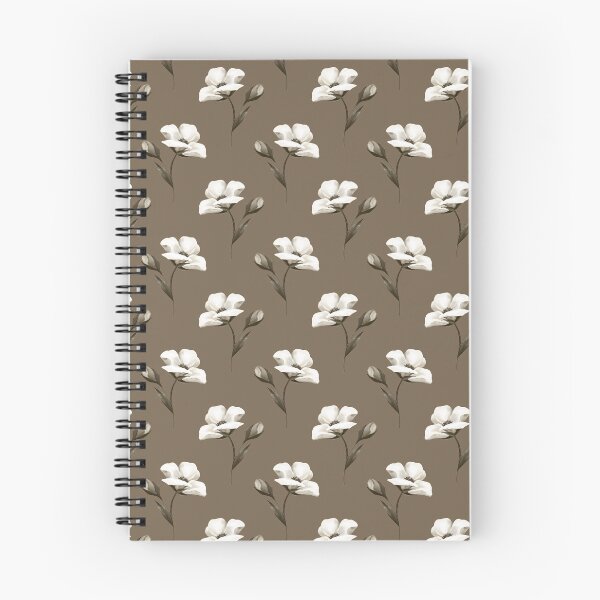 Item preview, Warm Taupe Brown White Floral Seamless Pattern for Home Decor and Apparel designed and sold by ​Jyoti Digital Artist.