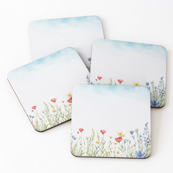 Item preview, Watercolor Wildflower Pastel Meadow Over a Soft Sky #15 designed and sold by DuckyRubin.