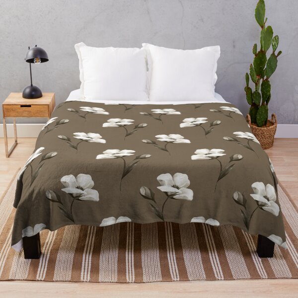 Item preview, Warm Taupe Brown White Floral Seamless Pattern for Home Decor and Apparel designed and sold by Jyoti Digital Artist.