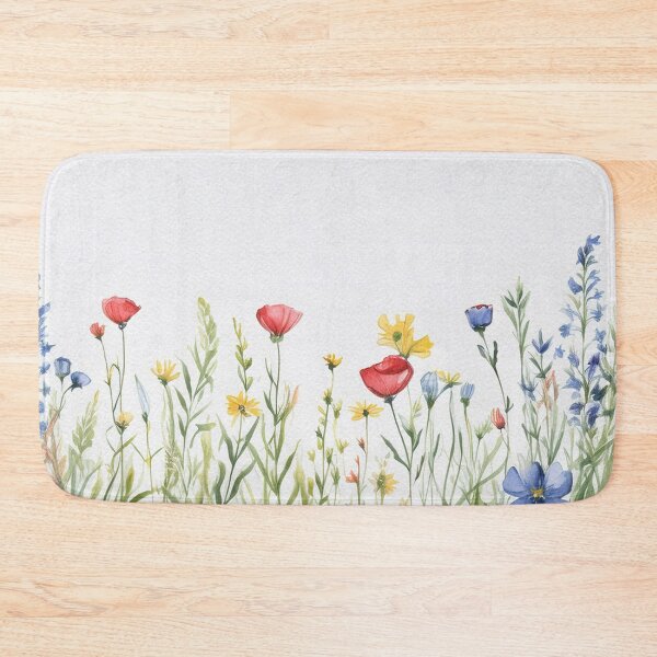Item preview, Watercolor Wildflower Pastel Meadow Over a Soft Sky #15 designed and sold by DuckyRubin.