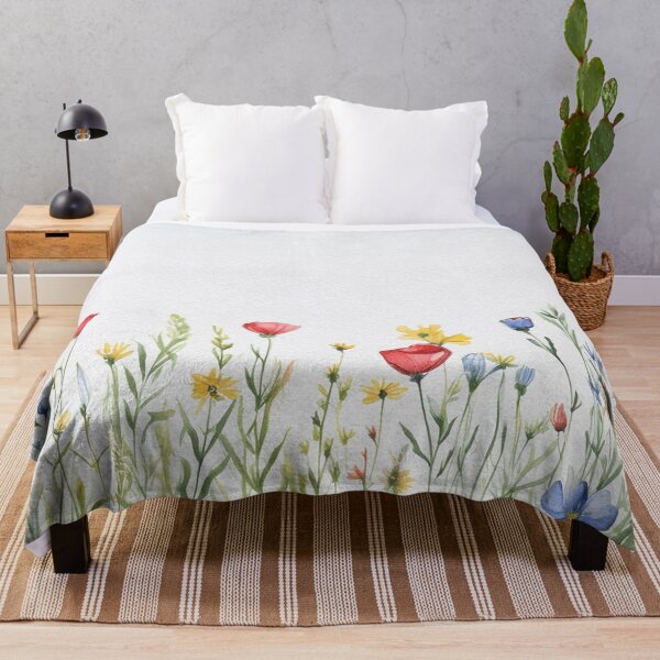 Item preview, Watercolor Wildflower Pastel Meadow Over a Soft Sky #15 designed and sold by DuckyRubin.