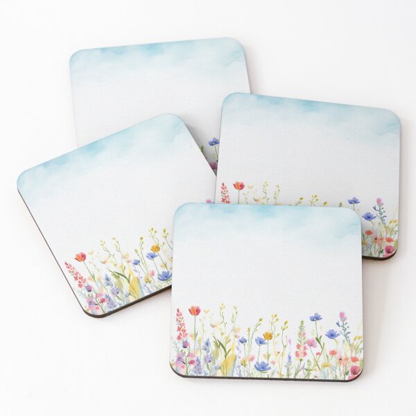 Item preview, Watercolor Wildflower Pastel Meadow Over a Soft Sky #16 designed and sold by DuckyRubin.