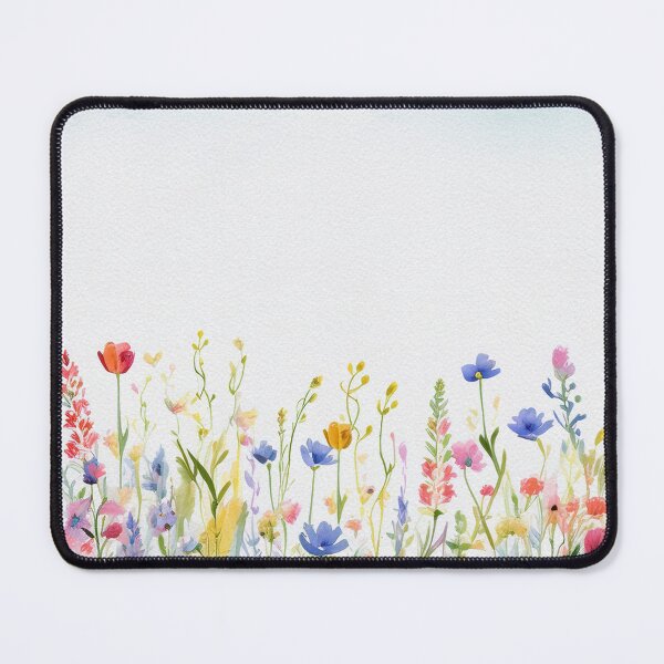 Aperçu de l'œuvre Prairie pastel de fleurs sauvages à l'aquarelle sous un ciel doux #16 créée et vendue par DuckyRubin.