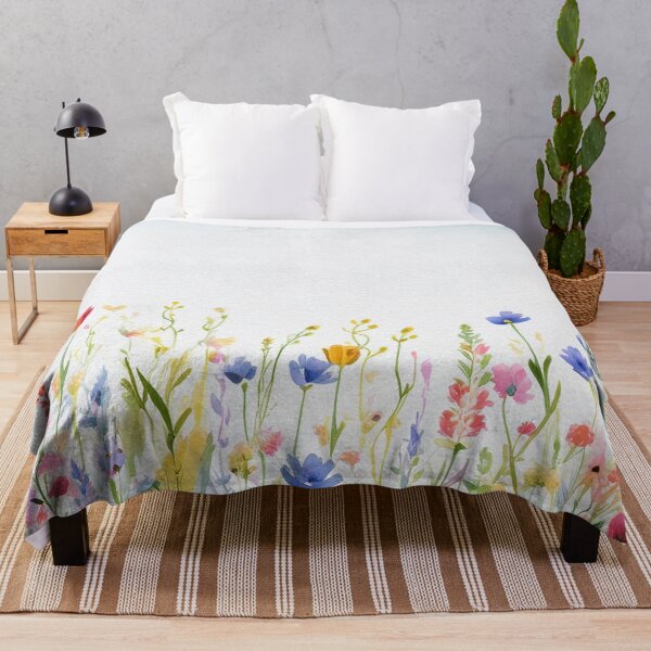 Item preview, Watercolor Wildflower Pastel Meadow Over a Soft Sky #16 designed and sold by DuckyRubin.