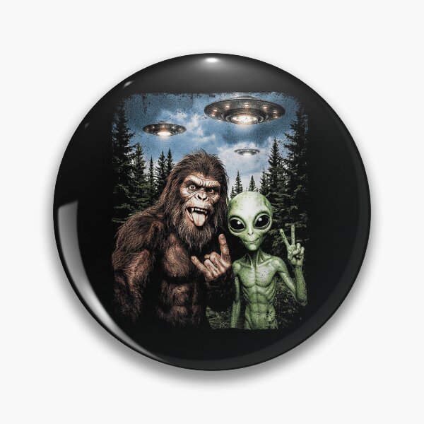 Item preview, Bigfoot Alien Selfie Rock On Peace Sign Funny UFO Sasquatch designed and sold by Capisedo.