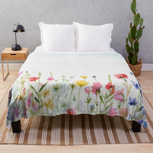 Item preview, Watercolor Wildflower Pastel Meadow Over a Soft Sky #17 designed and sold by DuckyRubin.
