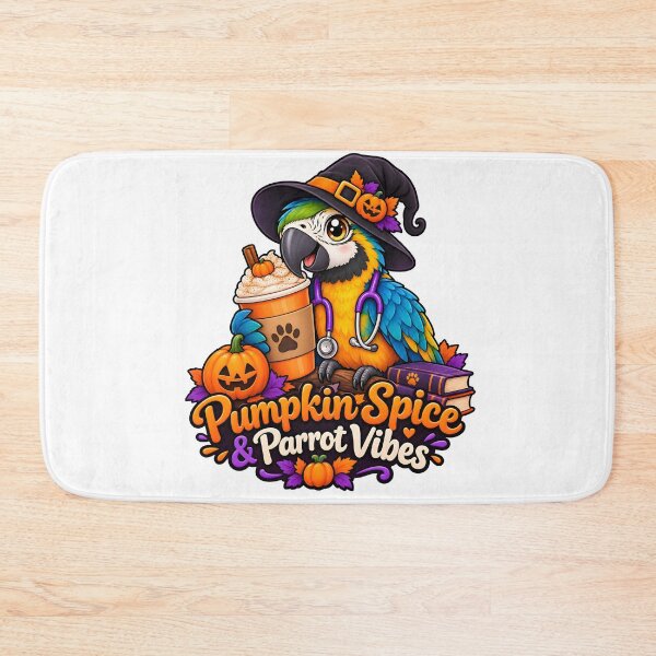 Item preview, Pumpkin Spice & Parrot Vibes – Cute Halloween Avian Vet Design designed and sold by Bettybee00.