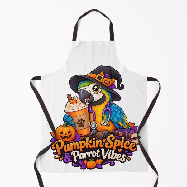 Item preview, Pumpkin Spice & Parrot Vibes – Cute Halloween Avian Vet Design designed and sold by Bettybee00.