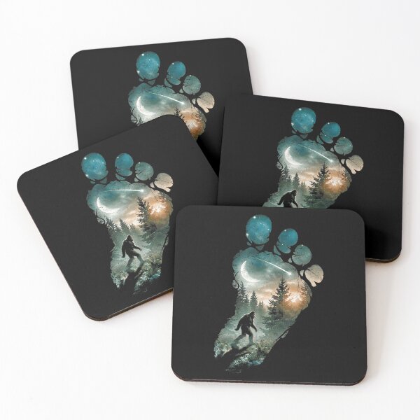 Item preview, Bigfoot Footprint Moon Light Mountain Trees Forest Sasquatch designed and sold by Capisedo.
