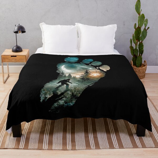 Item preview, Bigfoot Footprint Moon Light Mountain Trees Forest Sasquatch designed and sold by Capisedo.