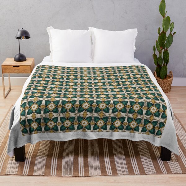 Item preview, Emerald Green Botanical Geometric Pattern designed and sold by scholenhellenaa.