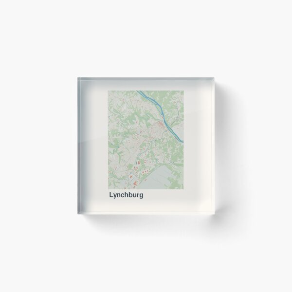 Artikelvorschau, Minimalistische Kartenkunst von Lynchburg entworfen und verkauft von MapsNerd.