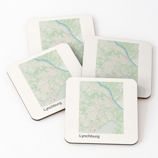 Artikelvorschau, Minimalistische Kartenkunst von Lynchburg entworfen und verkauft von MapsNerd.