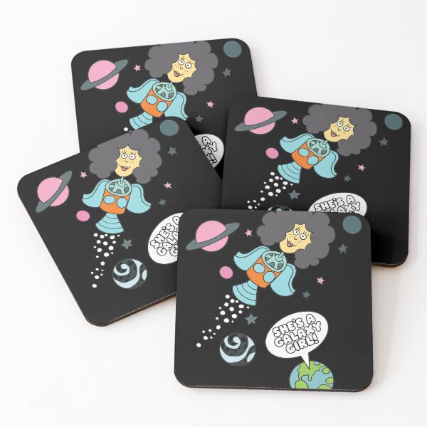 Item preview, She's A Galaxy Girl Retro Space Cartoon Art designed and sold by SusieYost.