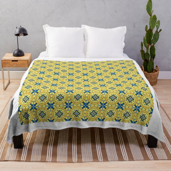 Item preview, Golden Blue Decorative Geometric Pattern designed and sold by scholenhellenaa.