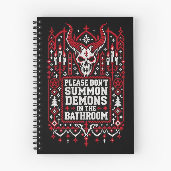 Item preview, Please Don't Summon Demons in the Bathroom Christmas Sweater designed and sold by Gabriela Mihai.