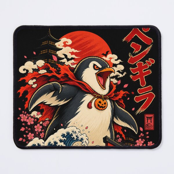 Item preview, Japanese Halloween Penguin Kaiju Cute Spooky Monster designed and sold by mashingTees.