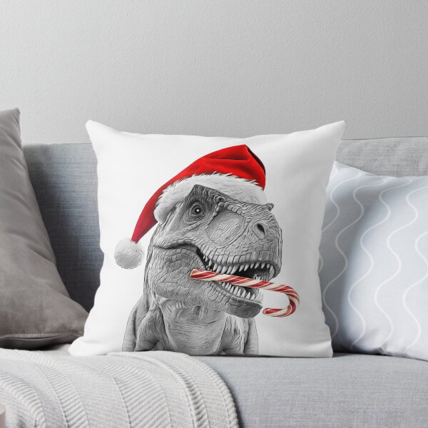 Item preview, Christmas TRex Dinosaur in Red Santa Hat and Candy Cane designed and sold by PLisasPets.