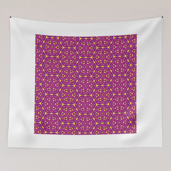 Item preview, Vibrant Pink Purple Geometric Floral Pattern designed and sold by scholenhellenaa.